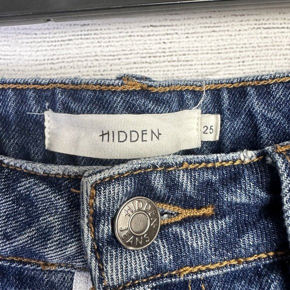 Hidden By Buckle Womens Blue Jeans Size 25 Distressed Medium Wash Skinny Jeans - Picture 8 of 10
